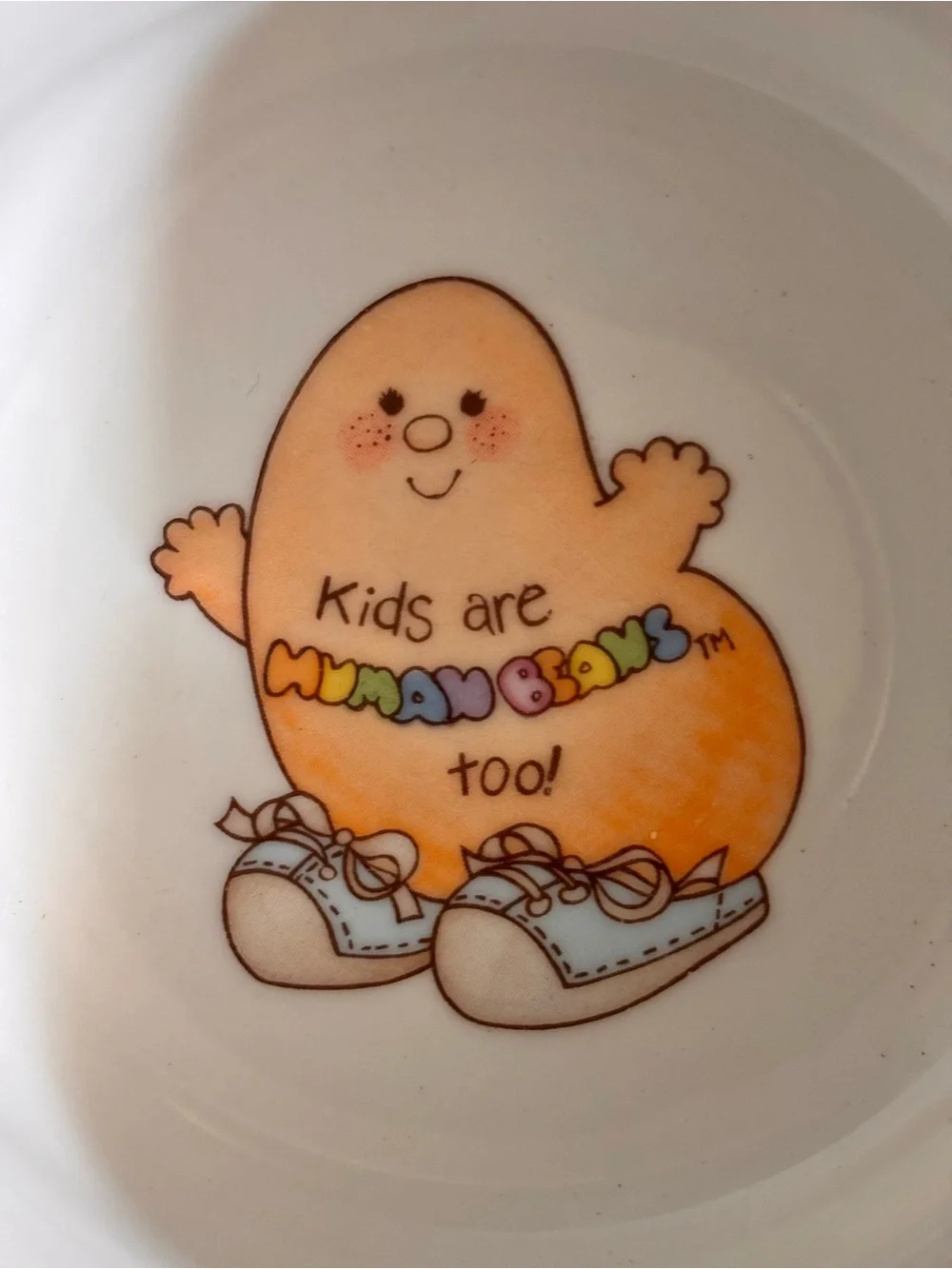 Vintage Kids Ceramic Mug and Bowl Set Human Beans